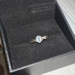 Sterling Silver Aquamarine Ring - Blue